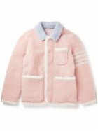 Thom Browne - Colour-Block Shearling Jacket - Pink