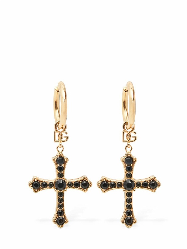 Photo: DOLCE & GABBANA Dg Dna Crystal Cross Earrings