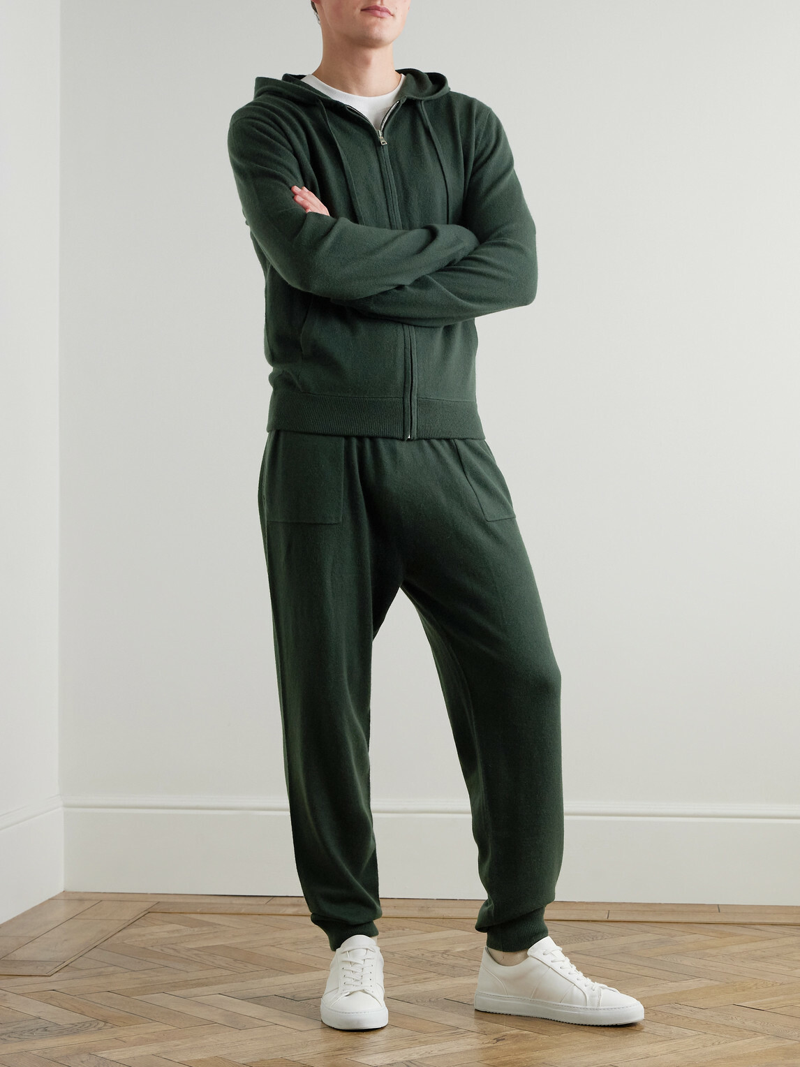 Mr P. - Tapered Wool and Cashmere-Blend Sweatpants - Green