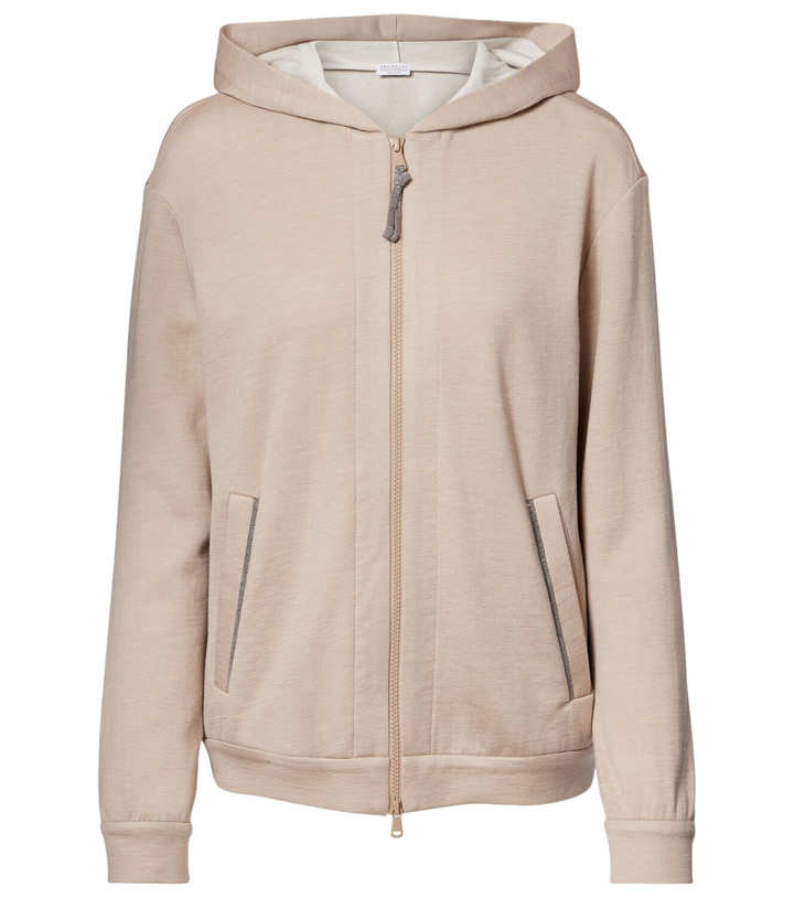 Photo: Brunello Cucinelli Monili cotton and silk-blend hoodie