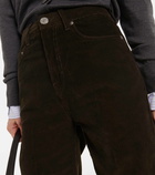 Ami Paris High-rise cotton corduroy flared pants