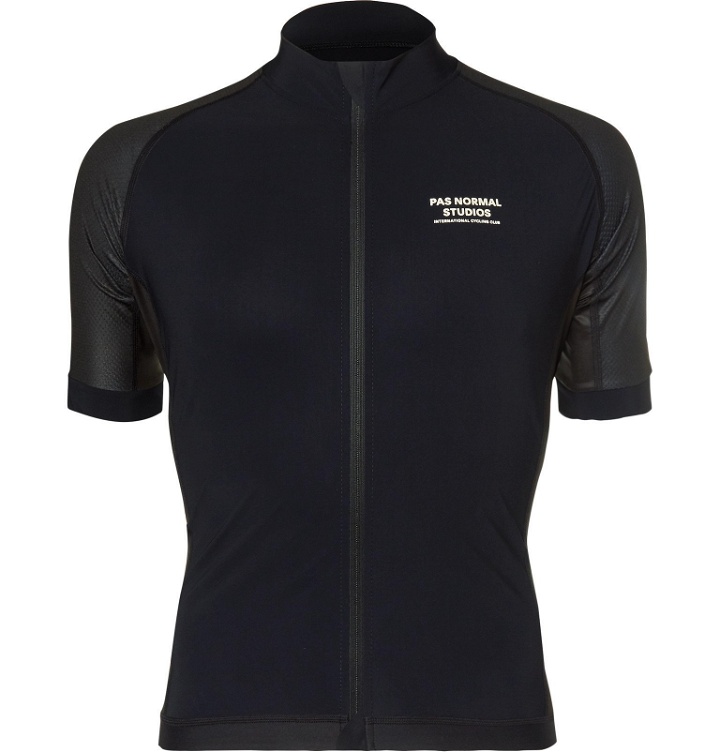 Photo: Pas Normal Studios - Essential Perforated Zip-Up Cycling Jersey - Black