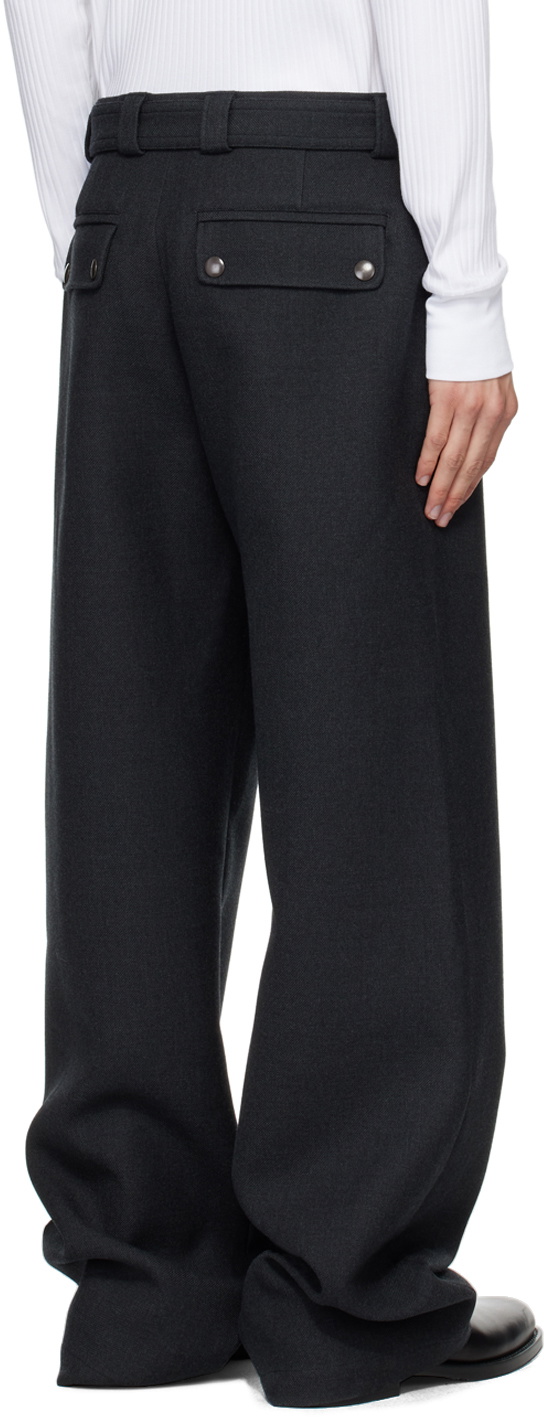 Dries Van Noten Gray Belted Trousers