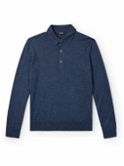 Zegna - Silk, Cashmere and Linen-Blend Polo Shirt - Blue