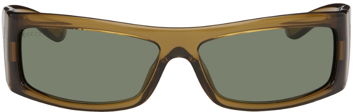 Photo: Gucci Brown Rectangular Sunglasses