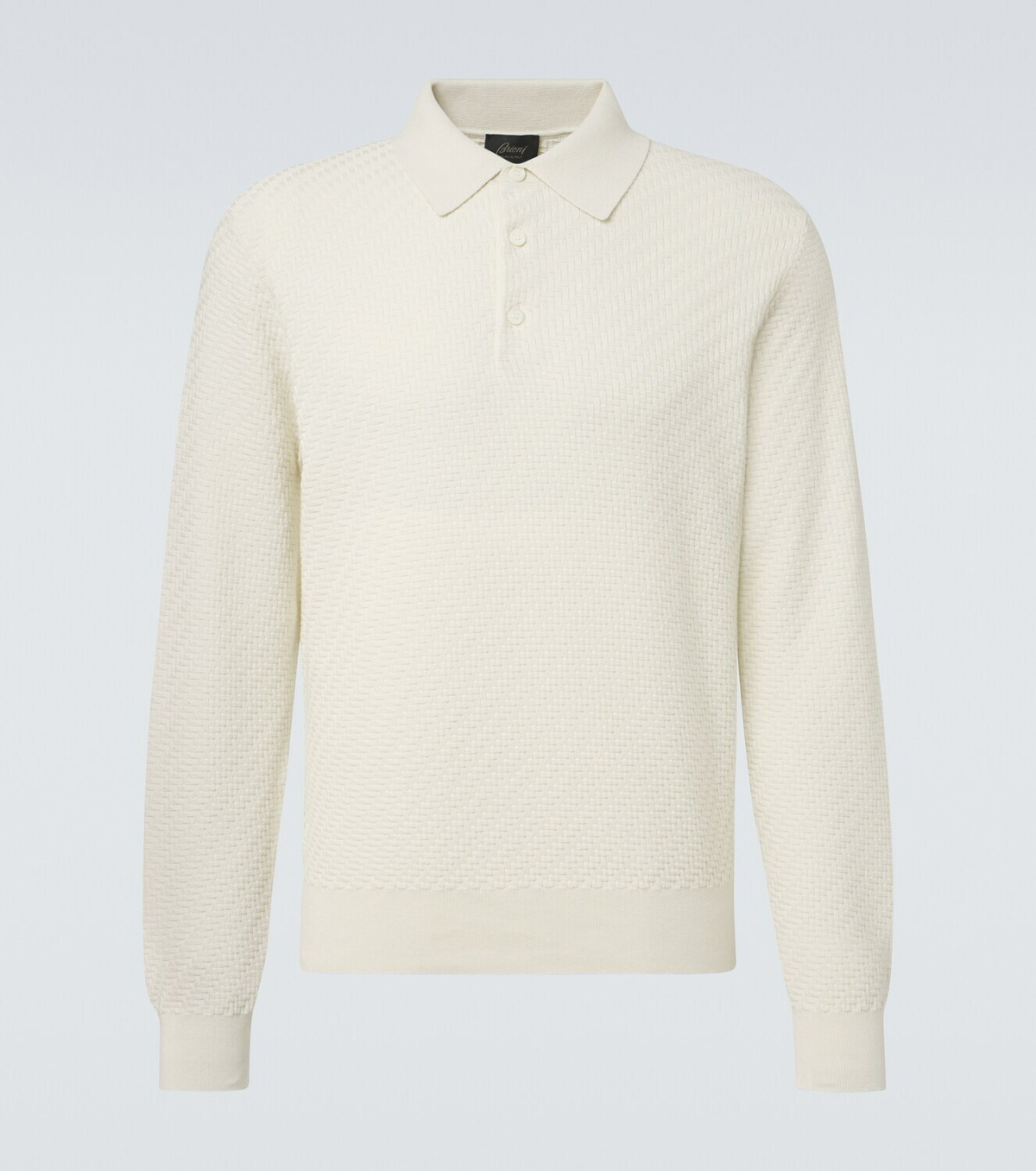 Brioni Cotton, silk, and cashmere polo sweater