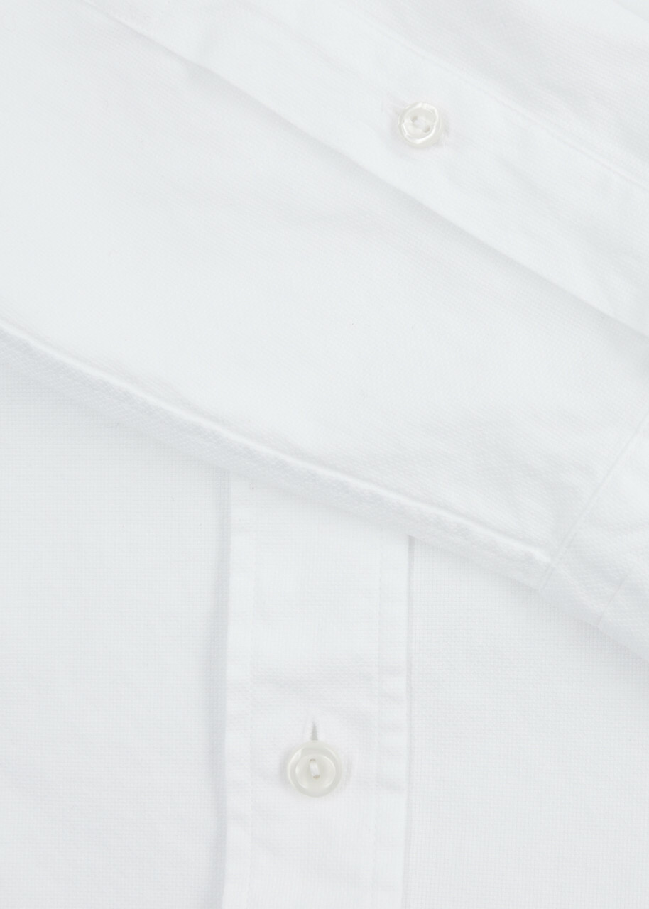 Eton Piqué Cotton Oxford Shirt White