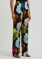 Stine Goya Floral-print Matte Satin Trousers Multicoloured 1