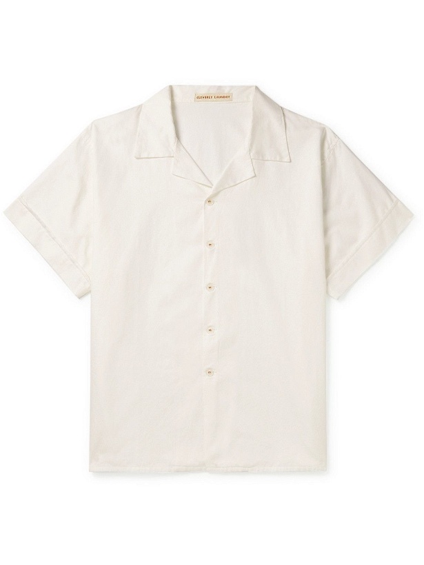 Photo: Cleverly Laundry - Camp-Collar Superfine Cotton Pyjama Shirt - White