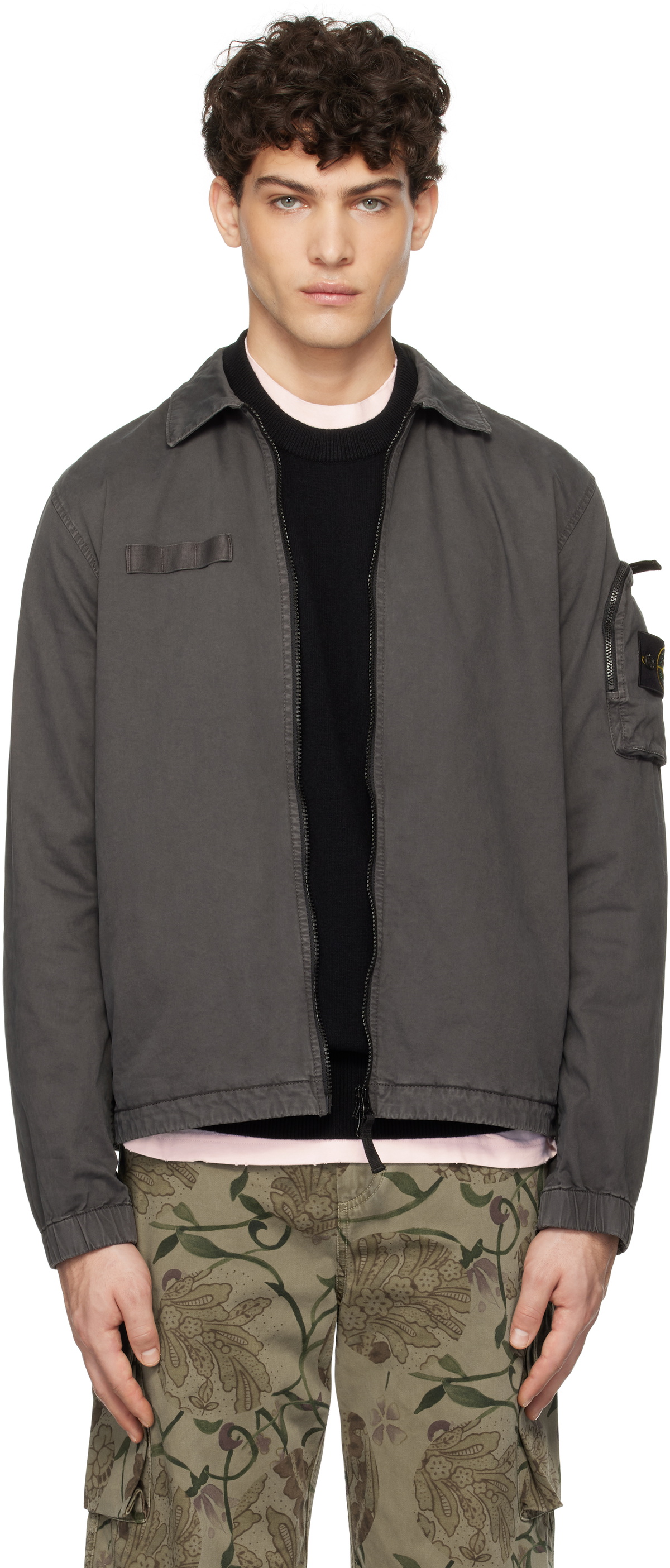 Stone Island Gray Organic Broken Twill 