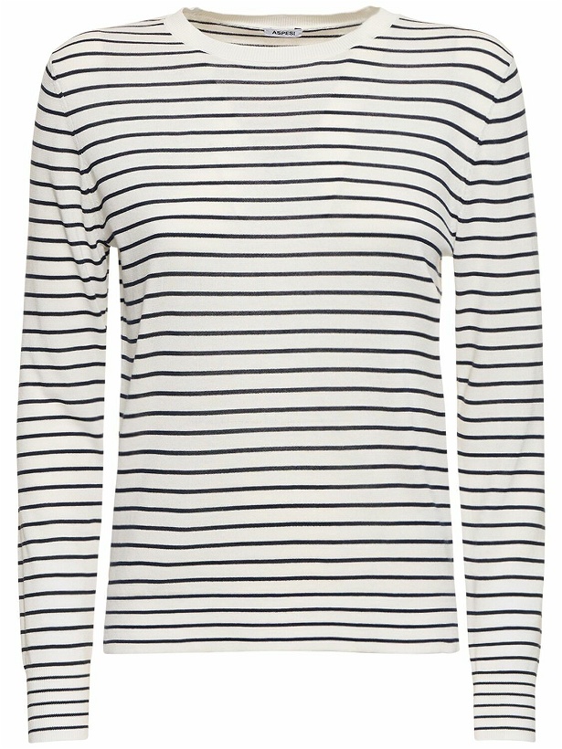 Photo: ASPESI - Striped Cotton Long Sleeve T-shirt