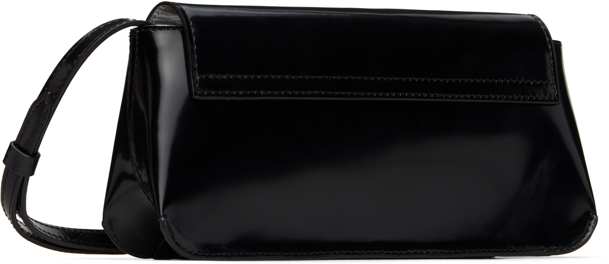 トートバッグ BY FAR Black Leather Mathilda Shoulder Bag BY FAR Matilda semi-patent Leather Shoulder Bag | Black
