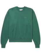 7 DAYS ACTIVE - Monday Logo-Print Organic Cotton-Jersey Sweatshirt - Green