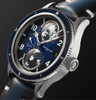 Montblanc - 1858 Geosphere Automatic 42mm Titanium, Ceramic and Leather Watch, Ref. No. 125565 - Blue