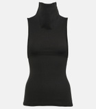Alaïa Hooded cotton-blend crop top