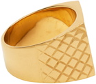 Ernest W. Baker Gold Quilted 'EWB' Ring