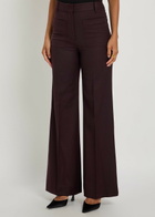 Victoria Beckham Alina Flared-leg Wool Trousers Bordeaux