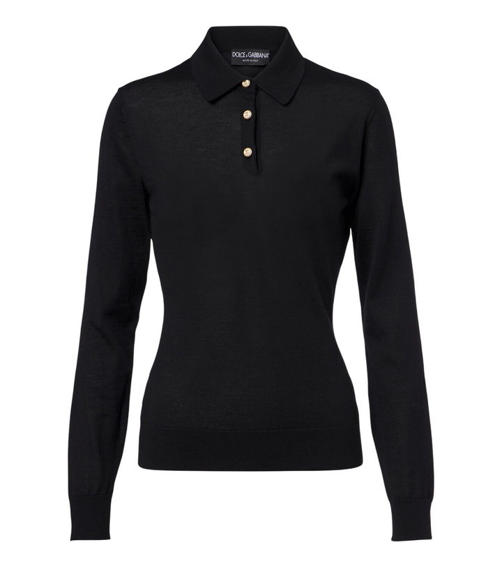 Photo: Dolce&Gabbana Embellished cashmere polo sweater