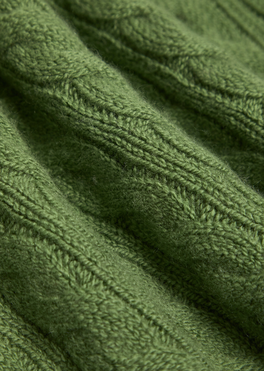 Vince Cable-knit Wool and Cashmere-blend T-shirt Light Green