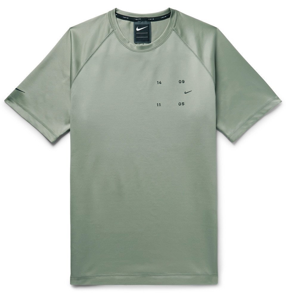 boksning Også Fordøjelsesorgan Nike - Sportswear Tech Pack Logo-Appliquéd Tech-Jersey T-Shirt - Army green  Nike