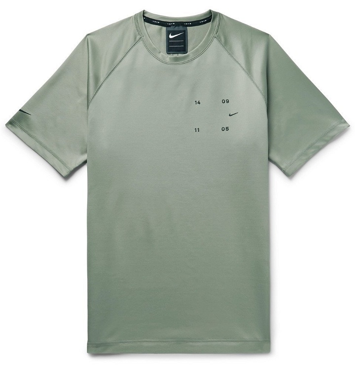 Photo: Nike - Sportswear Tech Pack Logo-Appliquéd Tech-Jersey T-Shirt - Army green