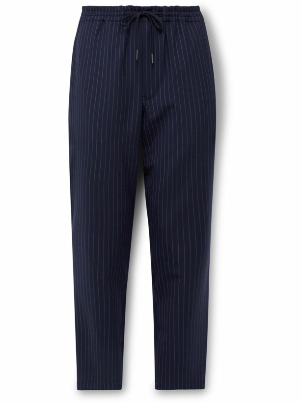 Photo: Polo Ralph Lauren - Neale Tapered Striped Wool-Blend Twill Drawstring Trousers - Blue