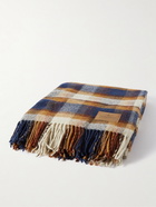 Pendleton - Fringed Checked Virgin Wool Blanket