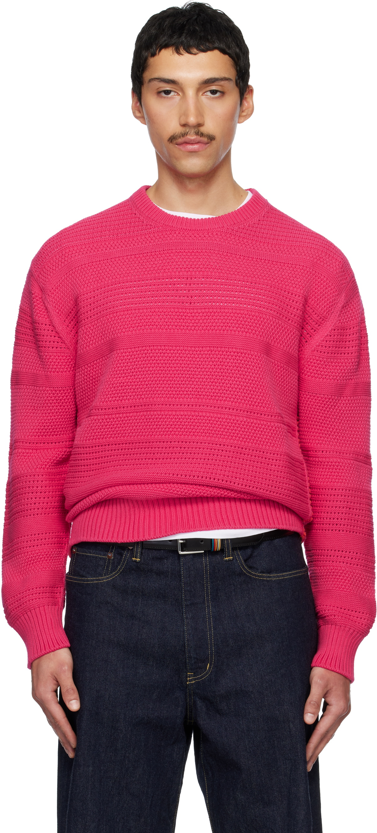 Paul Smith Pink Textured Cotton Sweater