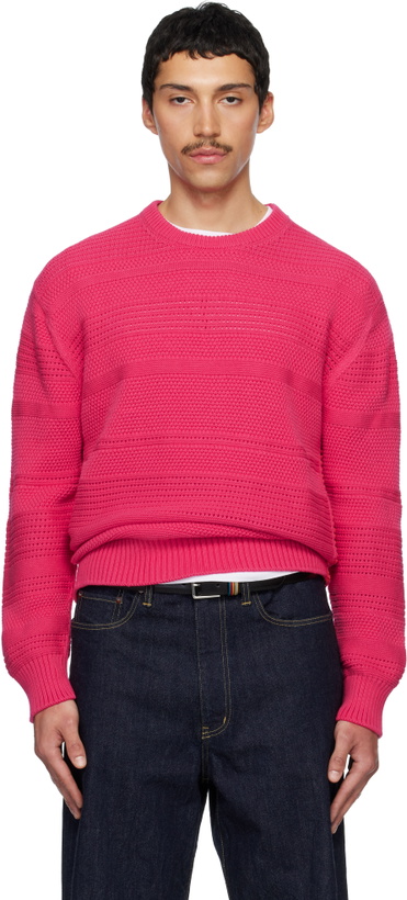 Photo: Paul Smith Pink Textured Cotton Sweater