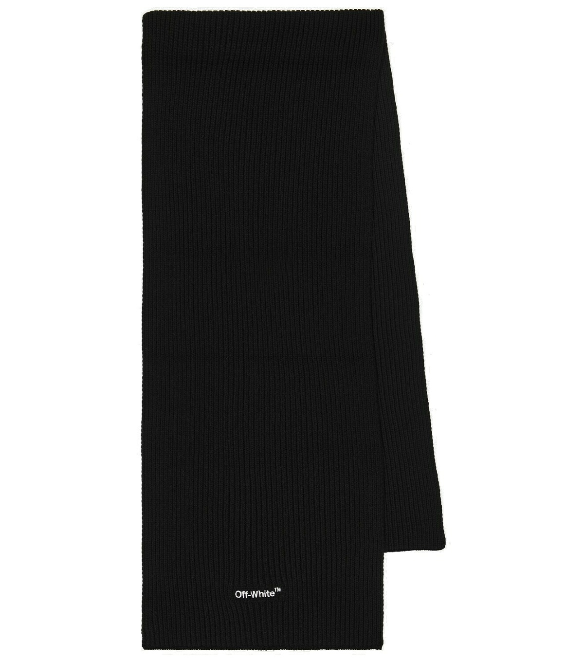 Photo: Off-White - Logo ribbed-knit wool scarf