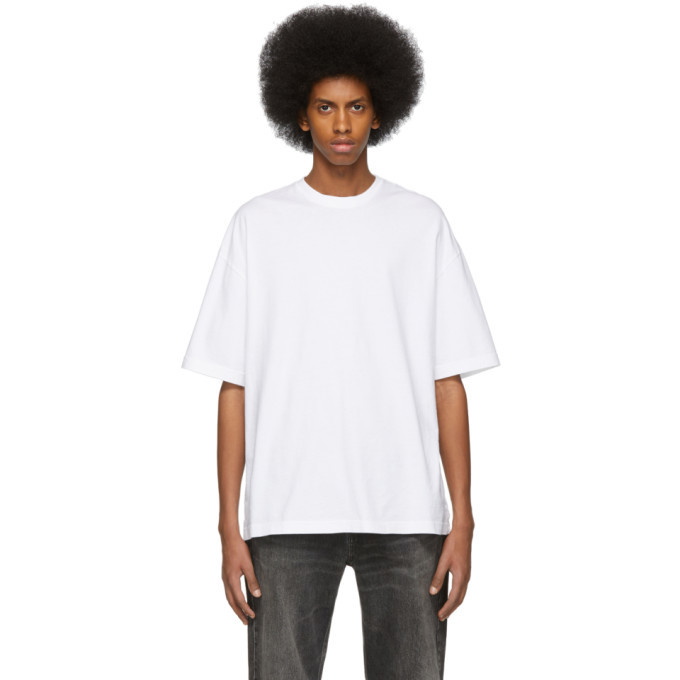 Photo: Balenciaga White Tattoo Embroidered Regular Fit T-Shirt