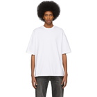 Balenciaga White Tattoo Embroidered Regular Fit T-Shirt