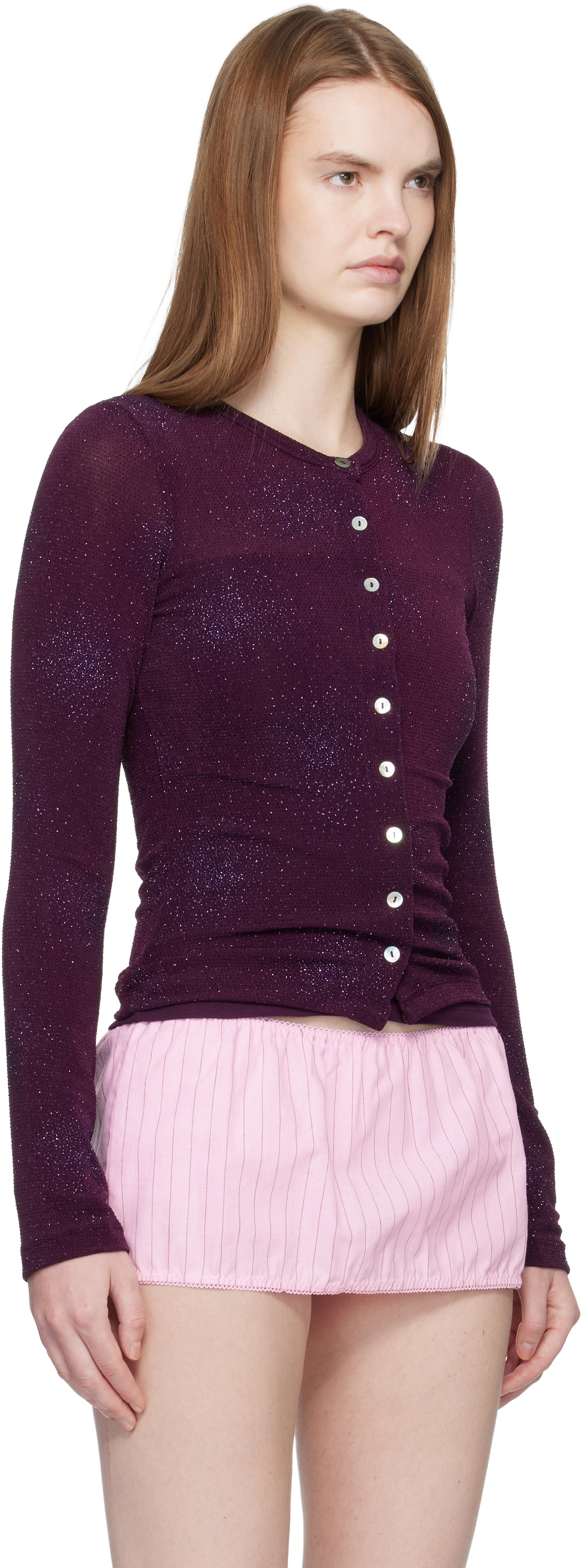 Fruity Booty Purple Isola Sparkly Cardigan & Tank Top Set