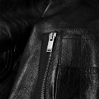 Saint Laurent Men's Leather Shearling Bomber Jacket in Black