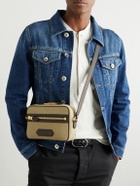 TOM FORD - Logo-Embossed Leather-Trimmed Cotton-Canvas Messenger Bag
