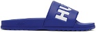 Hugo Blue Logo Strap Slides