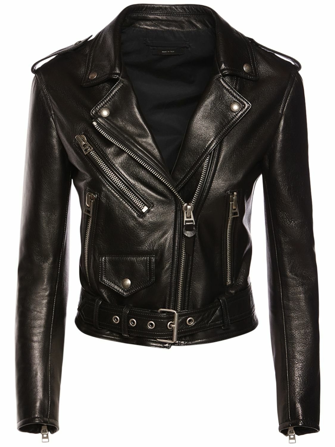 TOM FORD - Leather Biker Jacket W/ Zips TOM FORD