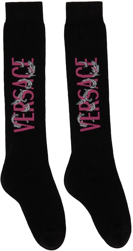 Photo: Versace Black & Pink Logo Socks
