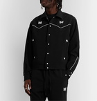 Needles - Logo-Embroidered Piped Twill Overshirt - Black