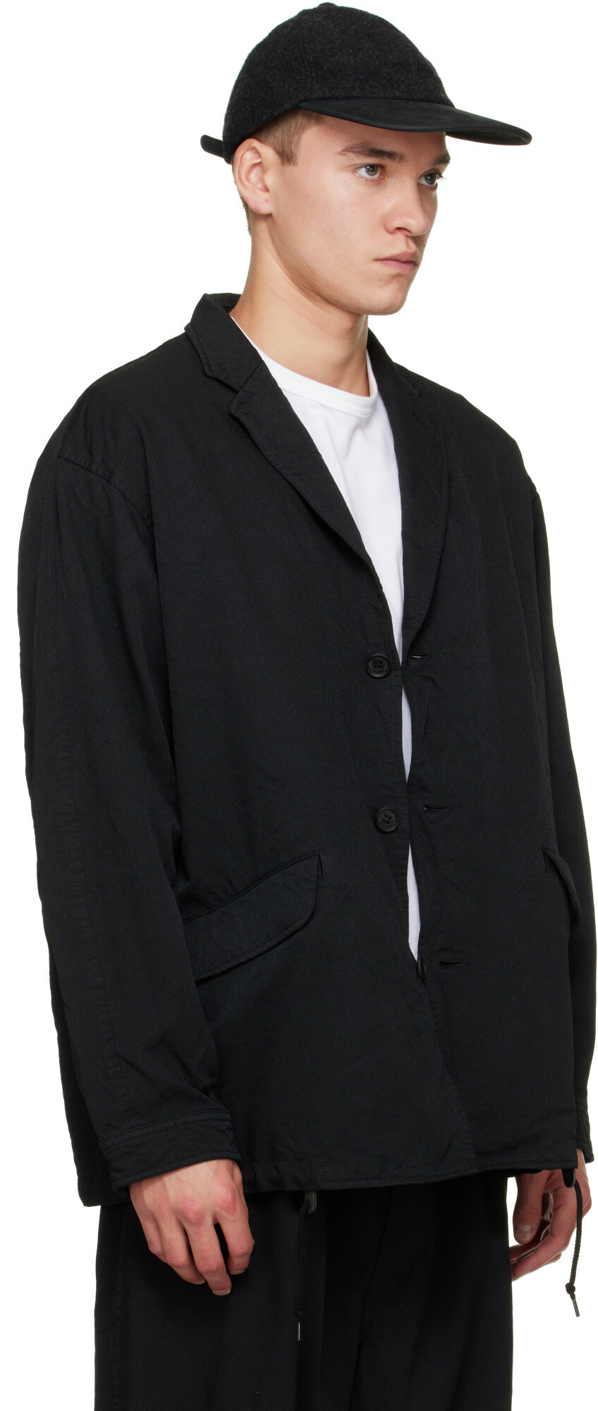 Comme des Garçons Homme Black Polyester Serge Blazer