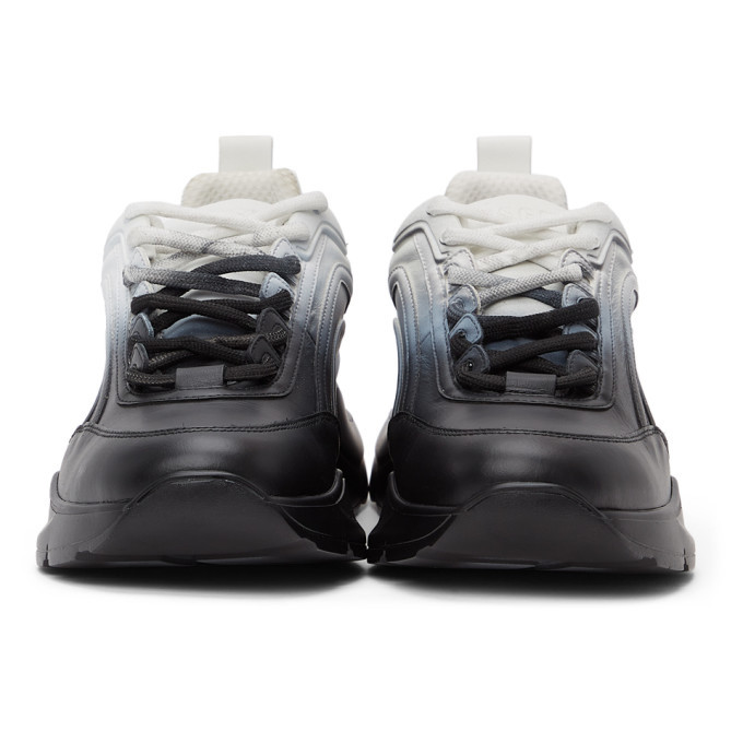 MSGM Black and White Gradient Z-Running Sneakers MSGM