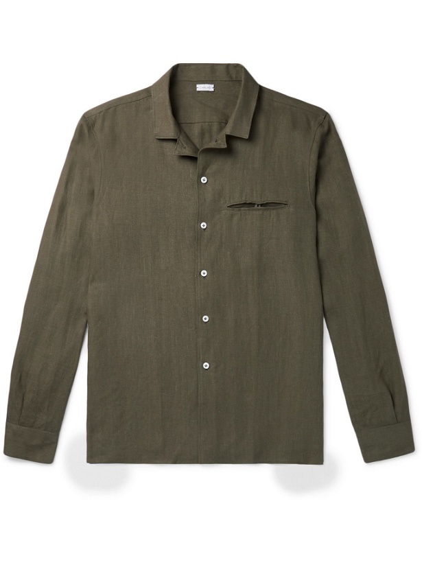 Photo: CARUSO - Camp-Collar Linen Shirt - Green - S