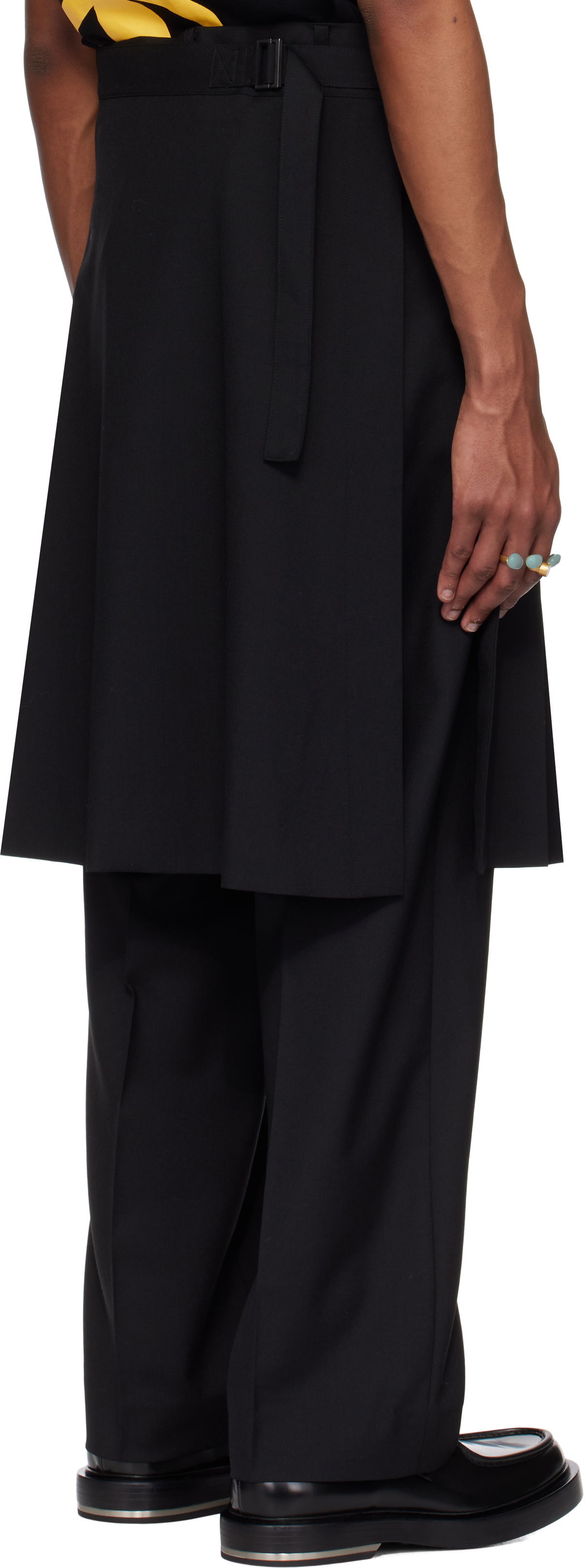 Khoki Black Skirt-Layered Trousers