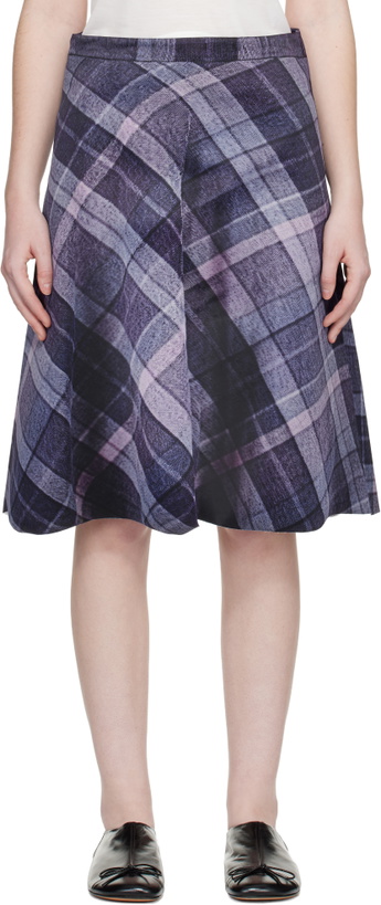 Photo: ABRA Purple Trompe L'Oeil Midi Skirt