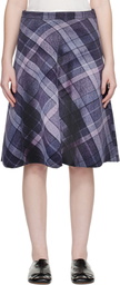 ABRA Purple Trompe L'Oeil Midi Skirt
