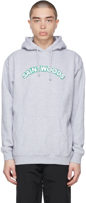 Photo: Saintwoods Grey Chenille Logo Hoodie