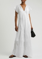 Rag & Bone Delancy Broderie-anglaise Ramie Maxi Dress White