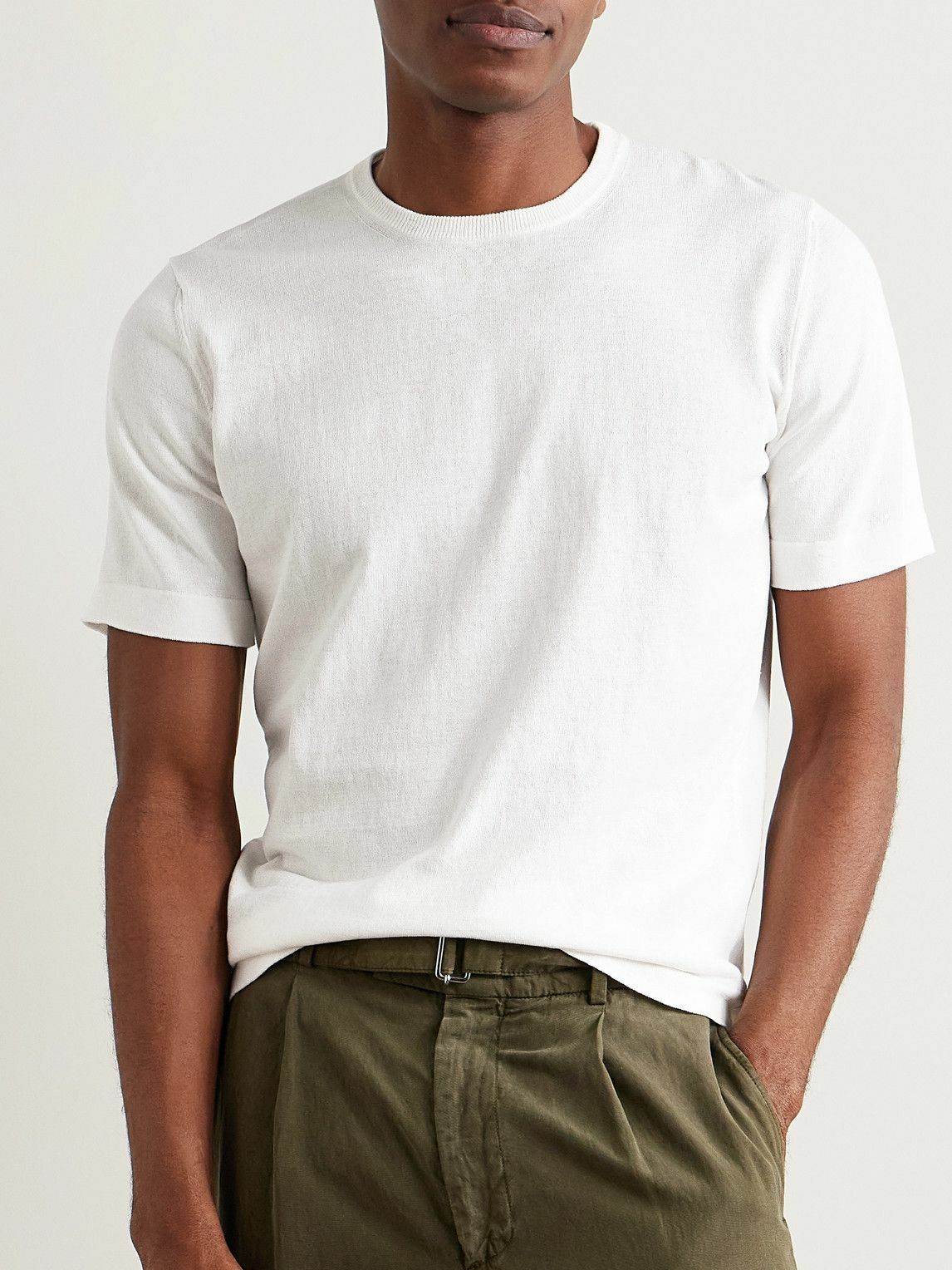 Caruso - Slim-Fit Cotton T-Shirt - White