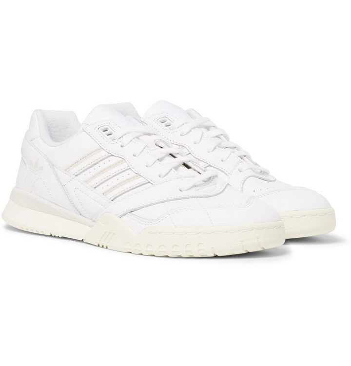 Photo: adidas Originals - A.R. Trainer Leather Sneakers - Men - White