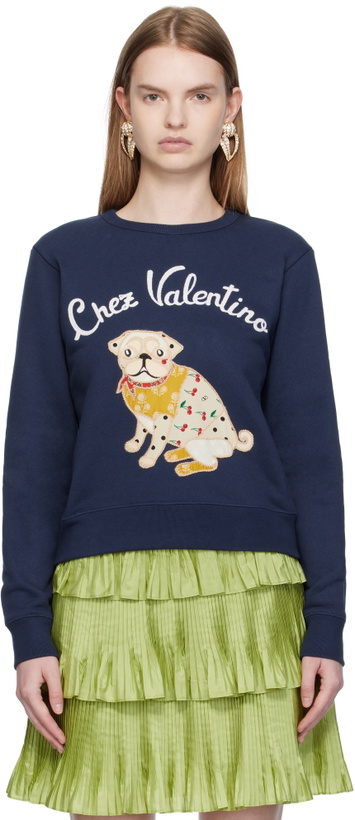 Photo: Valentino Navy 'Le Chien De La Maison' Sweatshirt